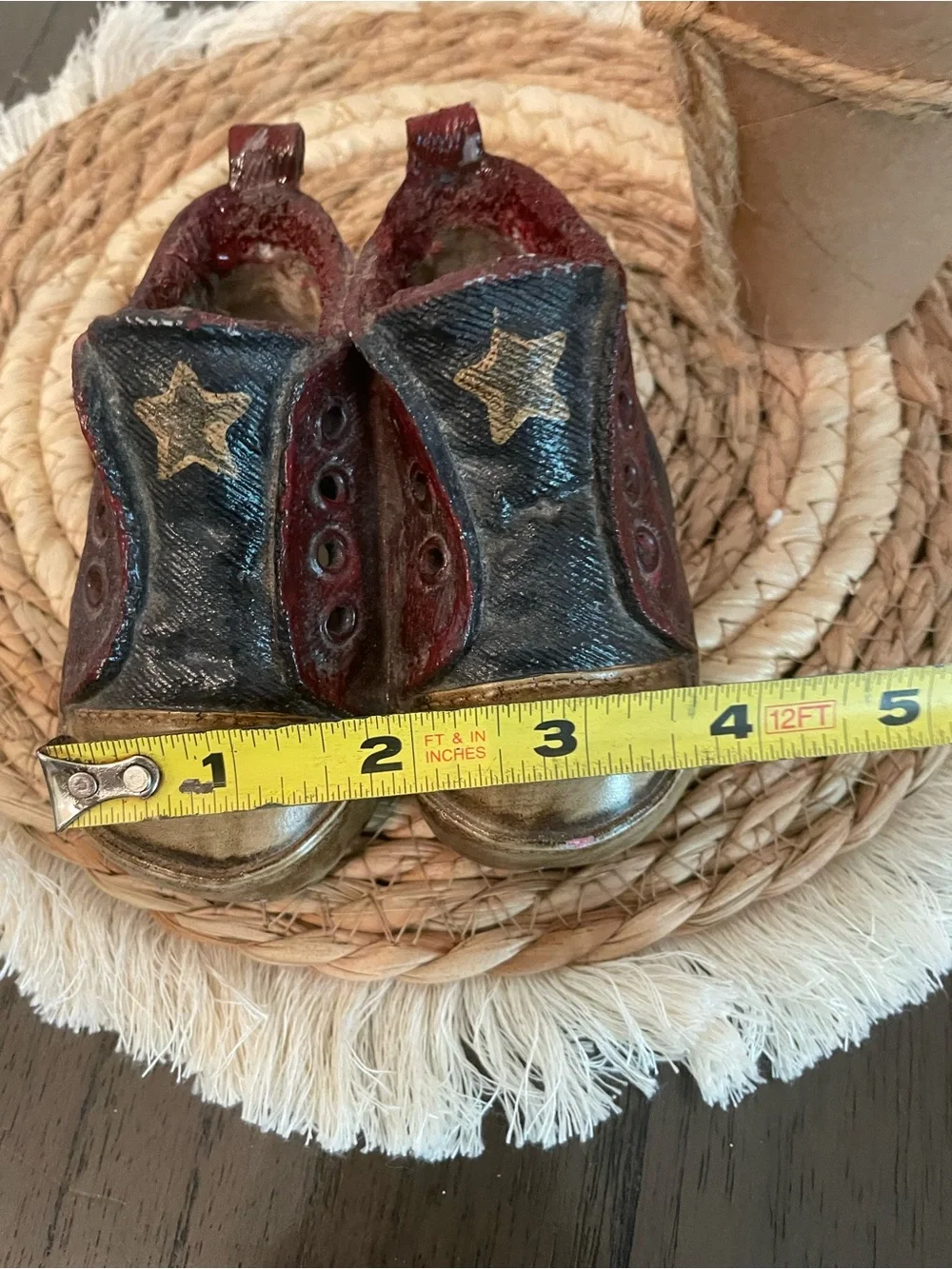 Decorative Star Accent sneaker burgundy and blue nursery decor